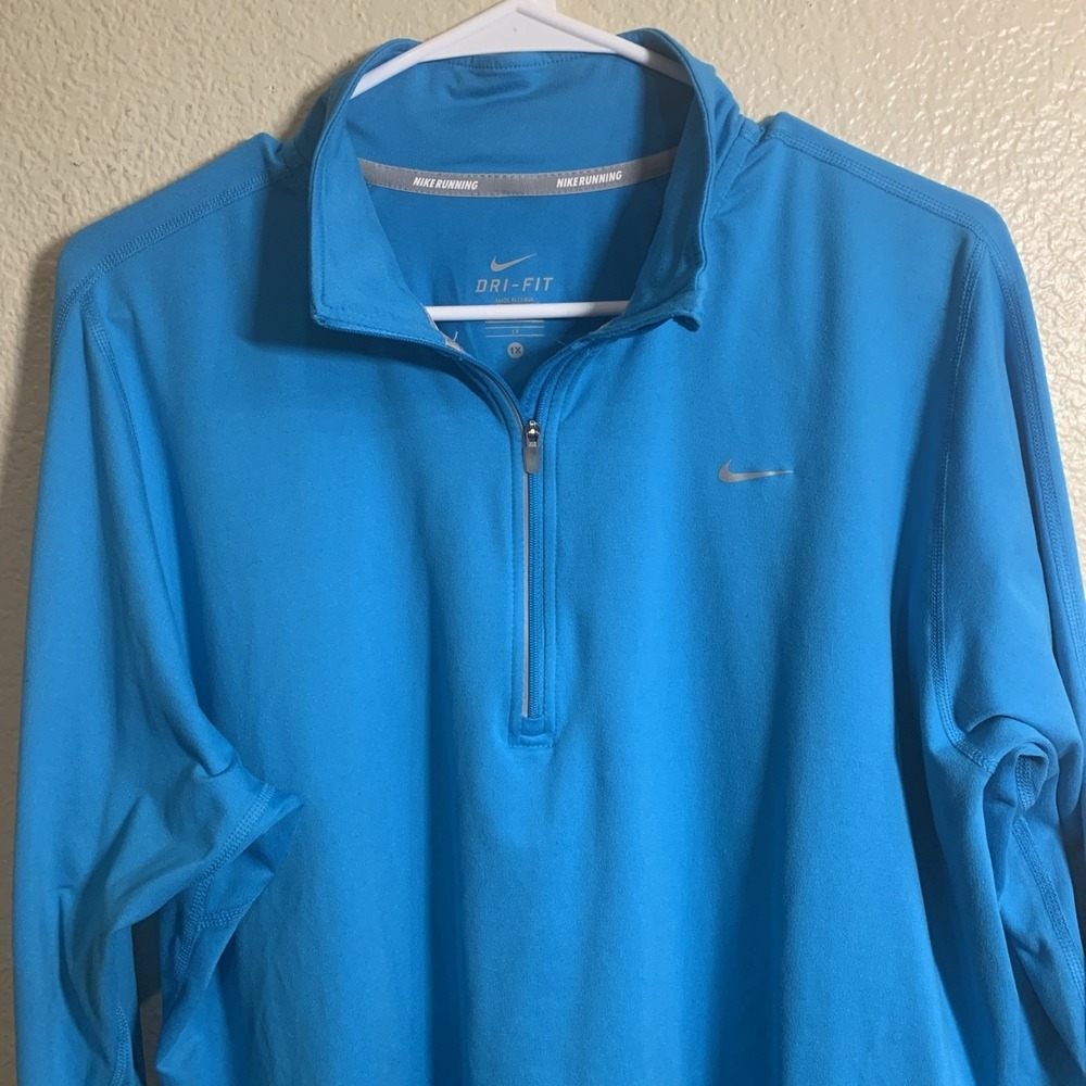Nike Element Running Dri Fit Quarter Zip Sky Blue Size 1X Long Sleeve Women's